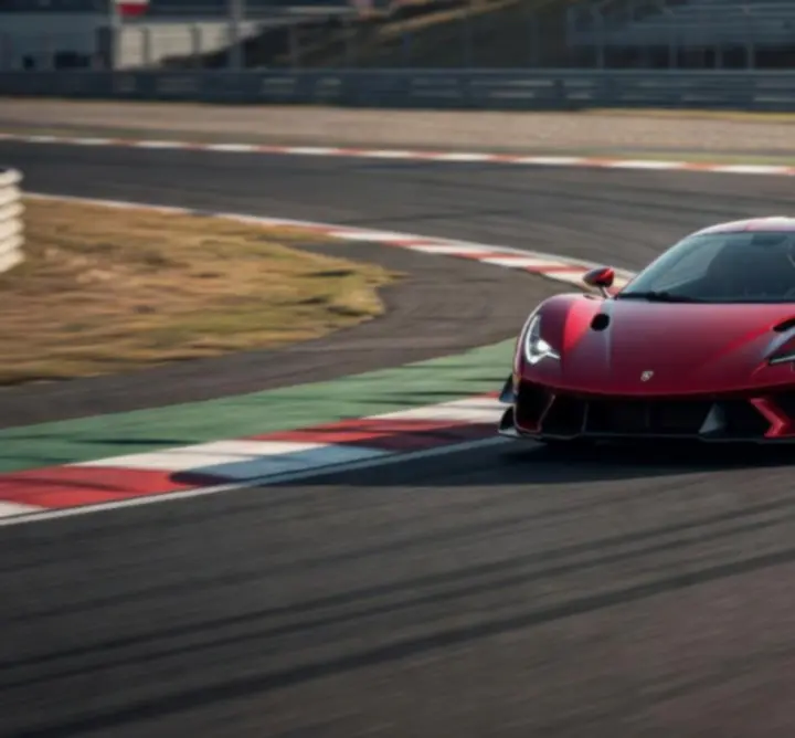 Haladó Assoluto Racing vezetés, versenyautó nagy sebességgel a pályán