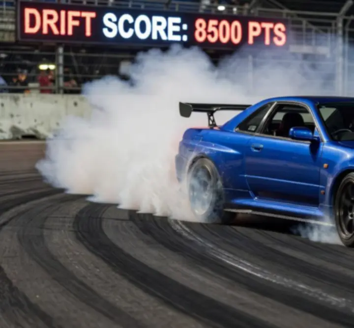Driftelő autó Assoluto Racingben oldalról nézve